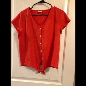 J.Crew Tie front Top with buttons